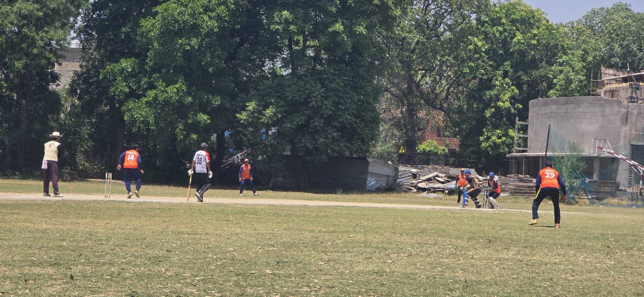 Match in progress on the GNPS Cricket Ground outfield